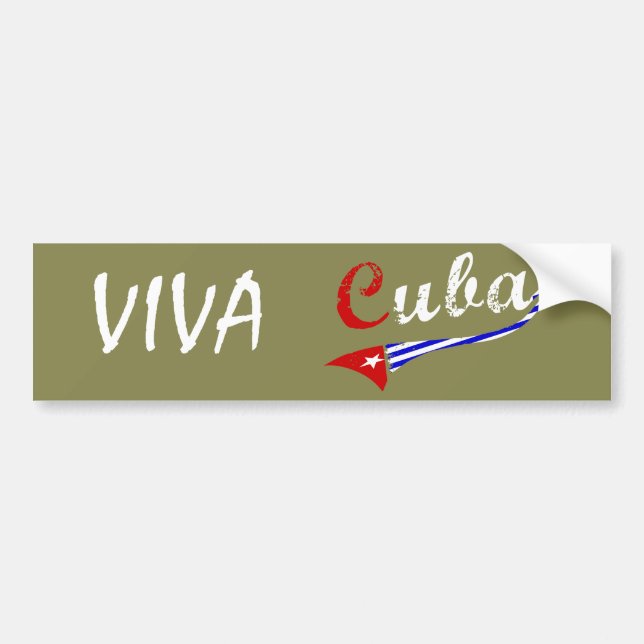 Cuban Flag Bumper Sticker (Front)