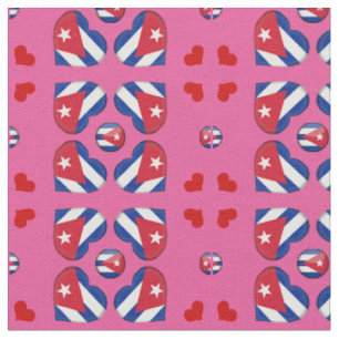 Cuban Flag & Cuba Heart fashion Fabric