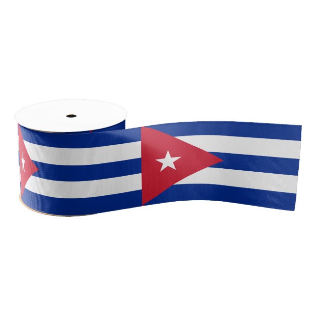 Cuban Flag & Cuba travel, holiday/sports Grosgrain Ribbon (Spool)