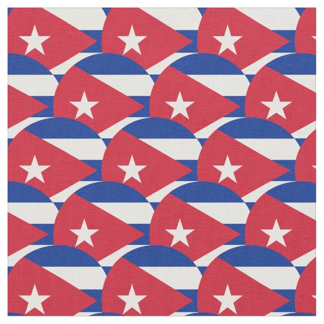 Cuban Flag & Cuba Trendy Fabric /fashion (Close Up)