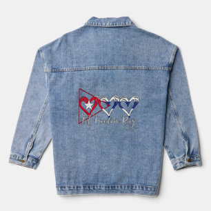 Cuban Flag Patriotic Hearts Support Cuba Denim Jacket