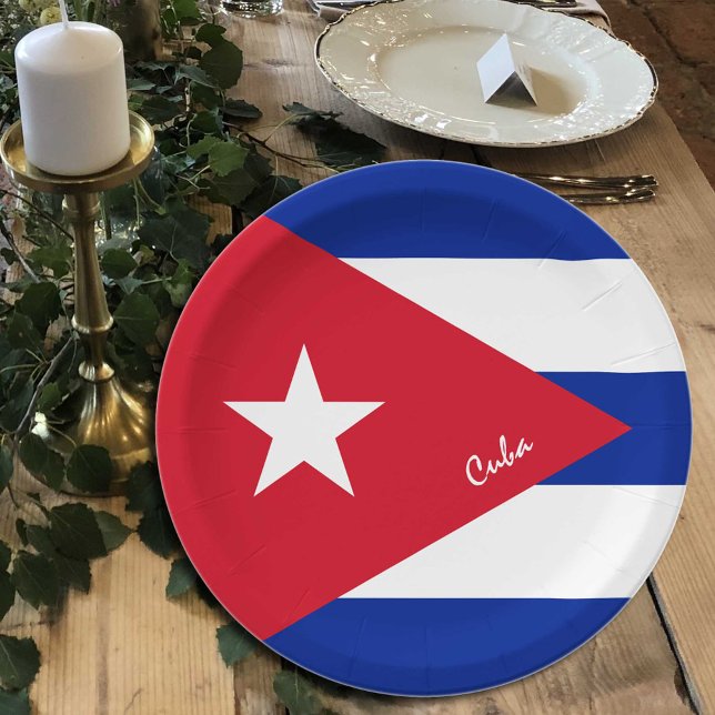 Cuban Flag plates, party, sports, Cuba Paper Plate (Creator Uploaded)