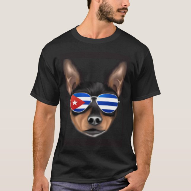 Cuban Flag Toy Fox Terrier Dog Cuba Pocket T-Shirt (Front)