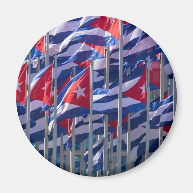 Cuban flags, Havana, Cuba Magnet (Front)