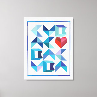 Cuban Heart Stretched Canvas Print