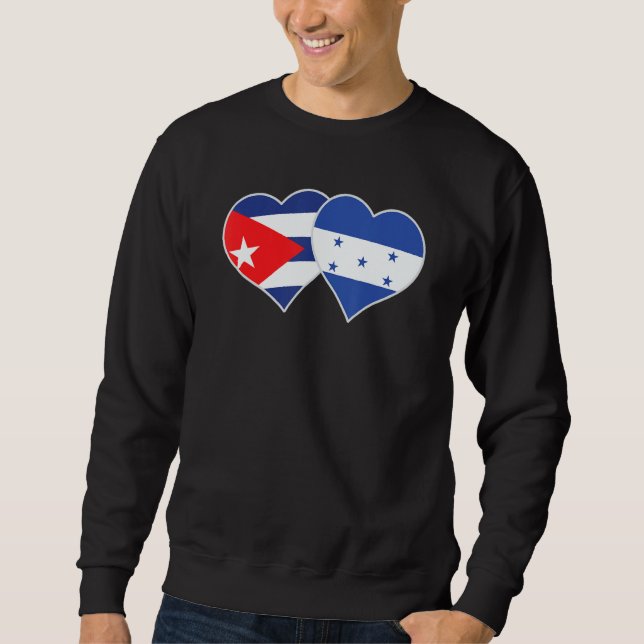 Cuban Honduran Flag Heart Cuba Honduras Sweatshirt (Front)