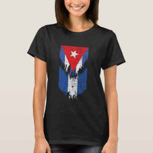 Cuban Honduran Flags Ripped Torn Cuba Honduras T-Shirt
