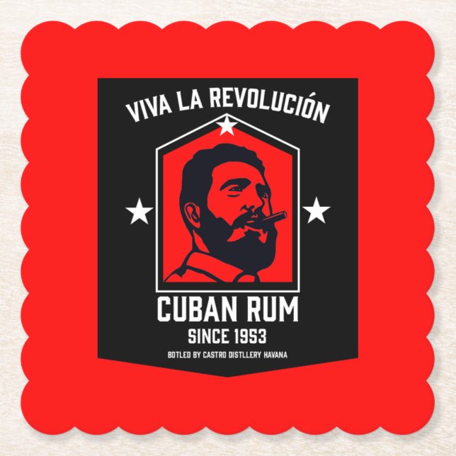 Cuban Libre Rum Drinkers Revolution  Paper Coaster (Front)