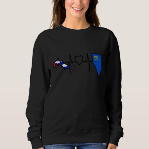 Cuban Nevada Flag   Cuba Heartbeat Sweatshirt