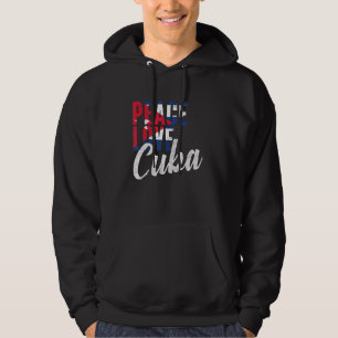 Cuban Peace Love Cuba  Women Cubanita Cuban Flag Hoodie