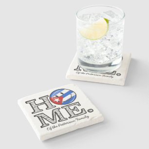 Cuban Pride Smiling Flag House Warmer Stone Coaster