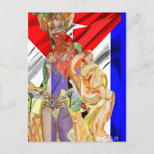 CUBAN RUMBERA FLAG POSTCARD
