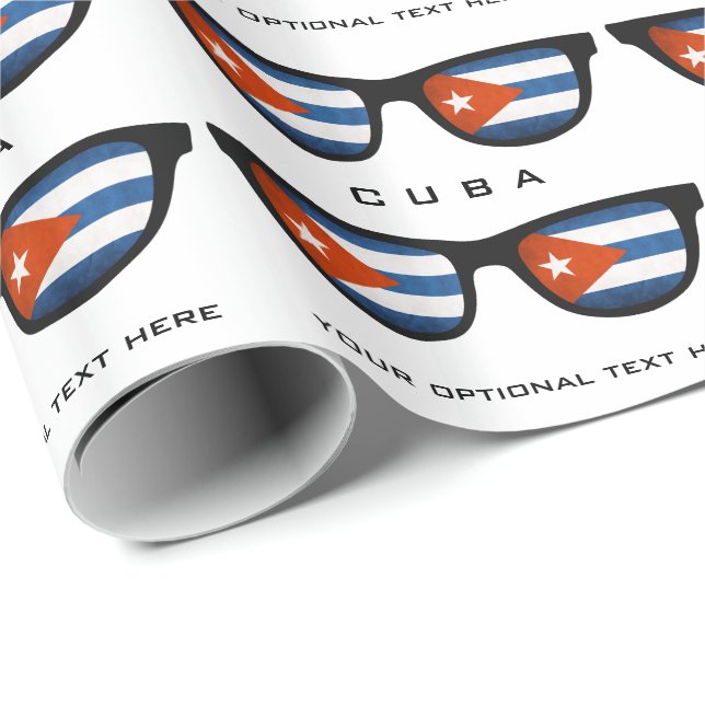 Cuban Shades custom text & colour gift wrap (Roll Corner)