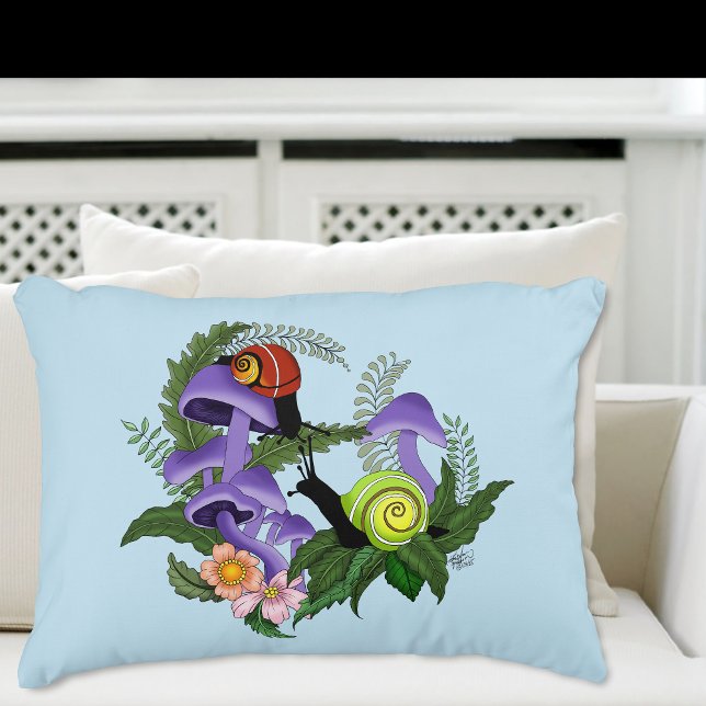 Cuban Snails Purple Mushrooms Decorative Cushion (Creator Uploaded)