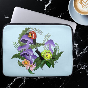 Cuban Snails Purple Mushrooms Laptop Sleeve