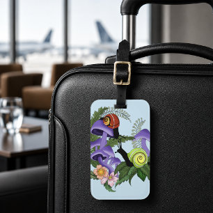 Cuban Snails Purple Mushrooms Luggage Tag