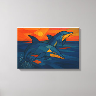 Cuban-style dolphins canvas print