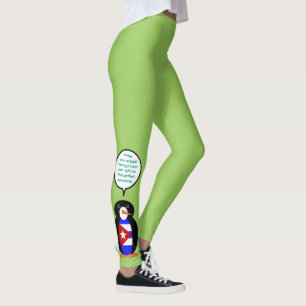 Cuban Talking Ms. Penguin Personalised Leggings