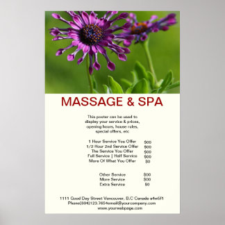 Cubane purple Spa Massage Beauty Salon Poster
