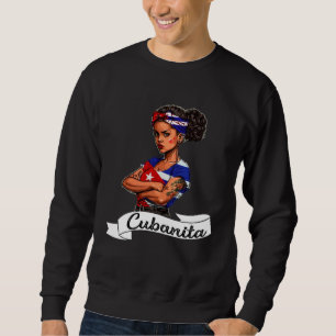 Cubanita Flag Cubana Cuba Women Girl Cuban Pride M Sweatshirt