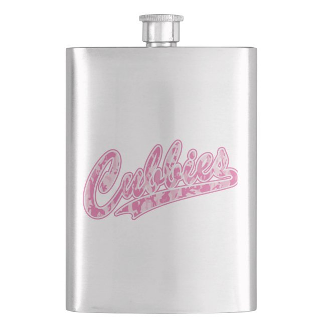 Cubbie-CAMO-PINK-Final Hip Flask (Front)