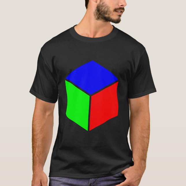 Cube - Blue, Green and Red T-Shirt (Front)