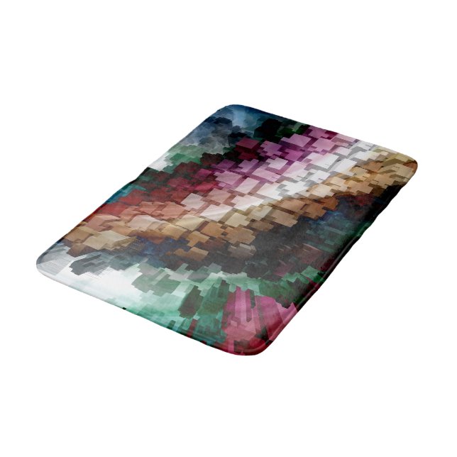 Cube Centric Dark Wind Bath Mat (Angled)