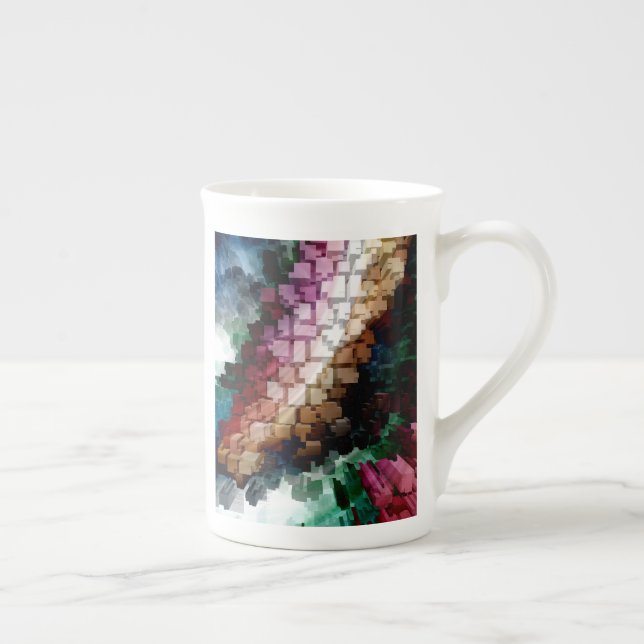 Cube Centric Dark Wind Bone China Mug (Right)