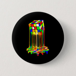 cube colorful awesome graphic 6 cm round badge