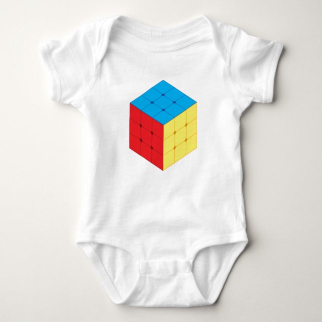Cube Puzzle Game  Baby Bodysuit (Front)