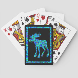Cubed Moose on Black - Bicycle Playing Cards