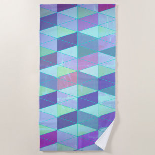 Cubes Into Triangles Geometric Pattern Beach Towel