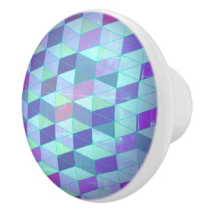 Cubes Into Triangles Geometric Pattern Ceramic Knob