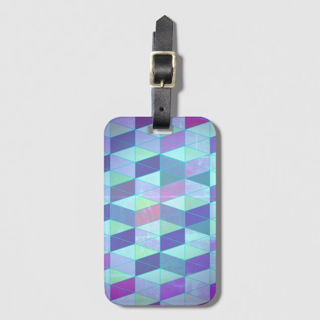 Cubes Into Triangles Geometric Pattern Luggage Tag (Front Vertical)