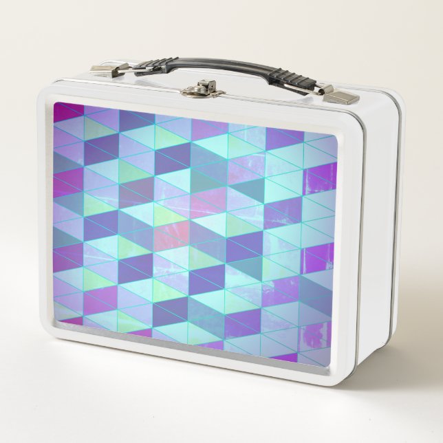 Cubes Into Triangles Geometric Pattern Metal Lunch Box (Front)