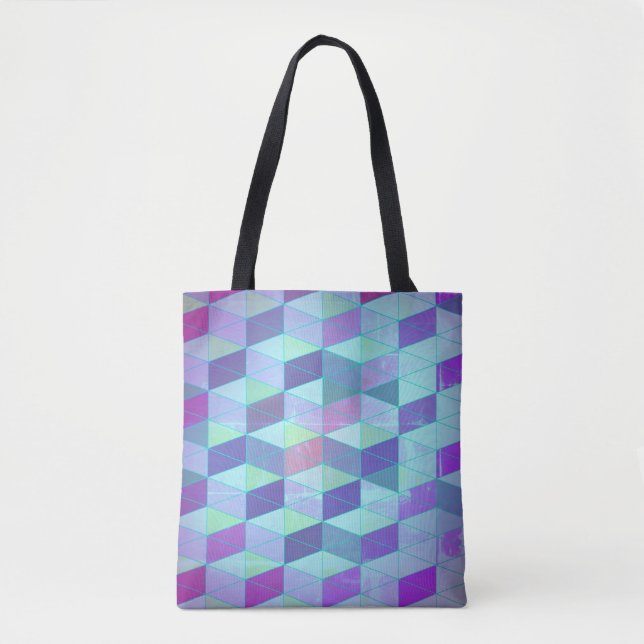 Cubes Into Triangles Geometric Pattern Tote Bag (Front)