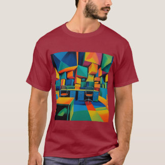 Cubescape Office – Abstract Surreal Art Tee