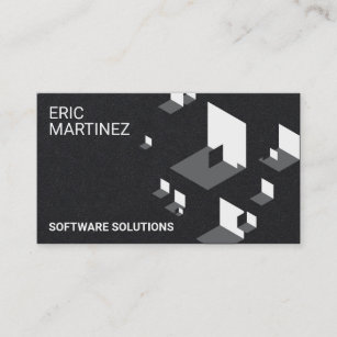 Cubic 3D pattern modern abstract cover black Business Card
