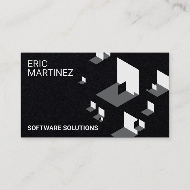 Cubic 3D pattern modern abstract cover black Business Card (Front)