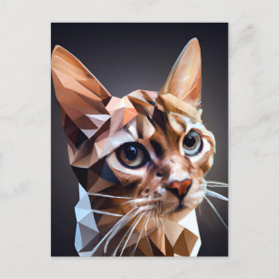 Cubic Cat AI Generated Art Postcard