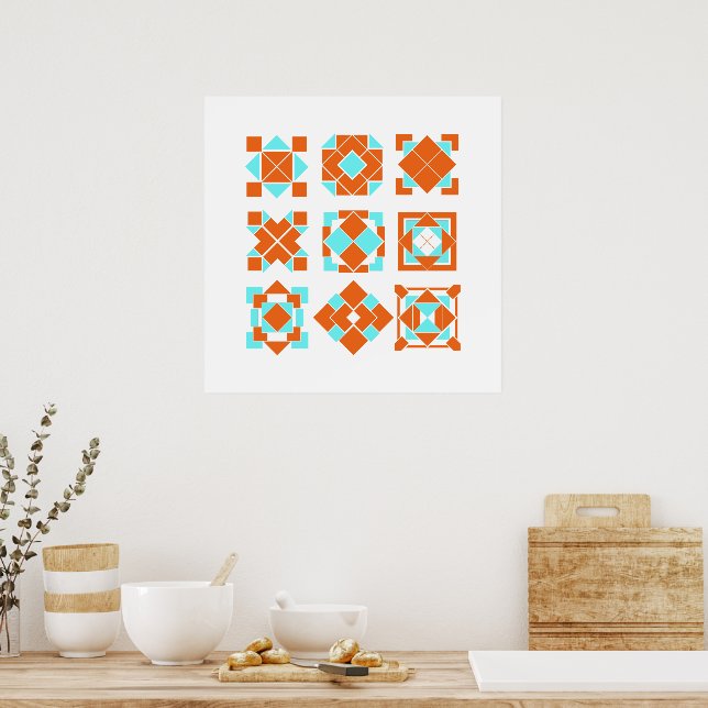 Cubic Glyphs Poster (Kitchen)