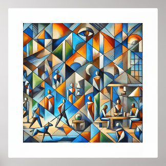 Cubic inspiration painting foil prints