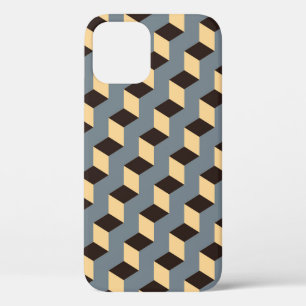 Cubic Stairs: Geometric Silver Tile iPhone 12 Case