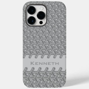 Cubic steel grey industrial repeat pattern Case-Mate iPhone 14 pro max case