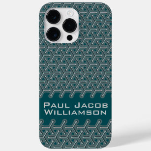 Cubic steel name dark teal patterned Case-Mate iPhone 14 pro max case