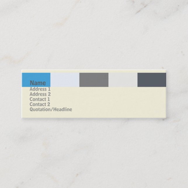 Cubicle - Skinny Mini Business Card (Front)