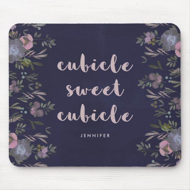 Cubicle Sweet Cubicle | Smoky Florals Mouse Pad (Front)