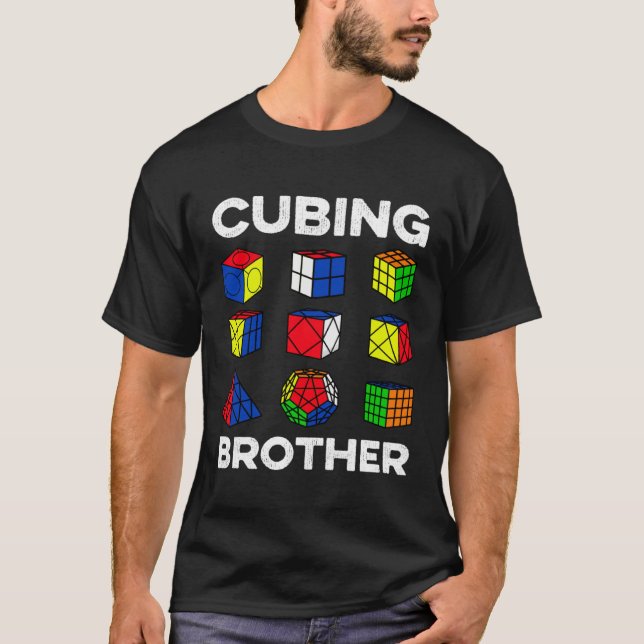Cubing Brother Speedcubing Speedsolving Cuber T-Shirt (Front)