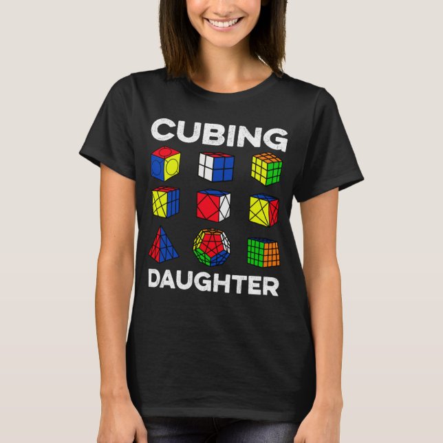 Cubing Daughter Speedcubing Speedsolving Cuber T-Shirt (Front)