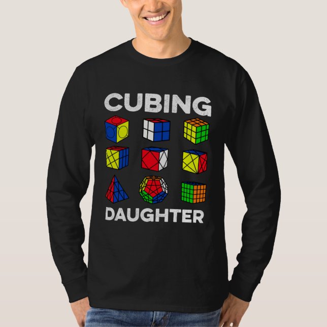 Cubing Daughter Speedcubing Speedsolving Cuber T-Shirt (Front)